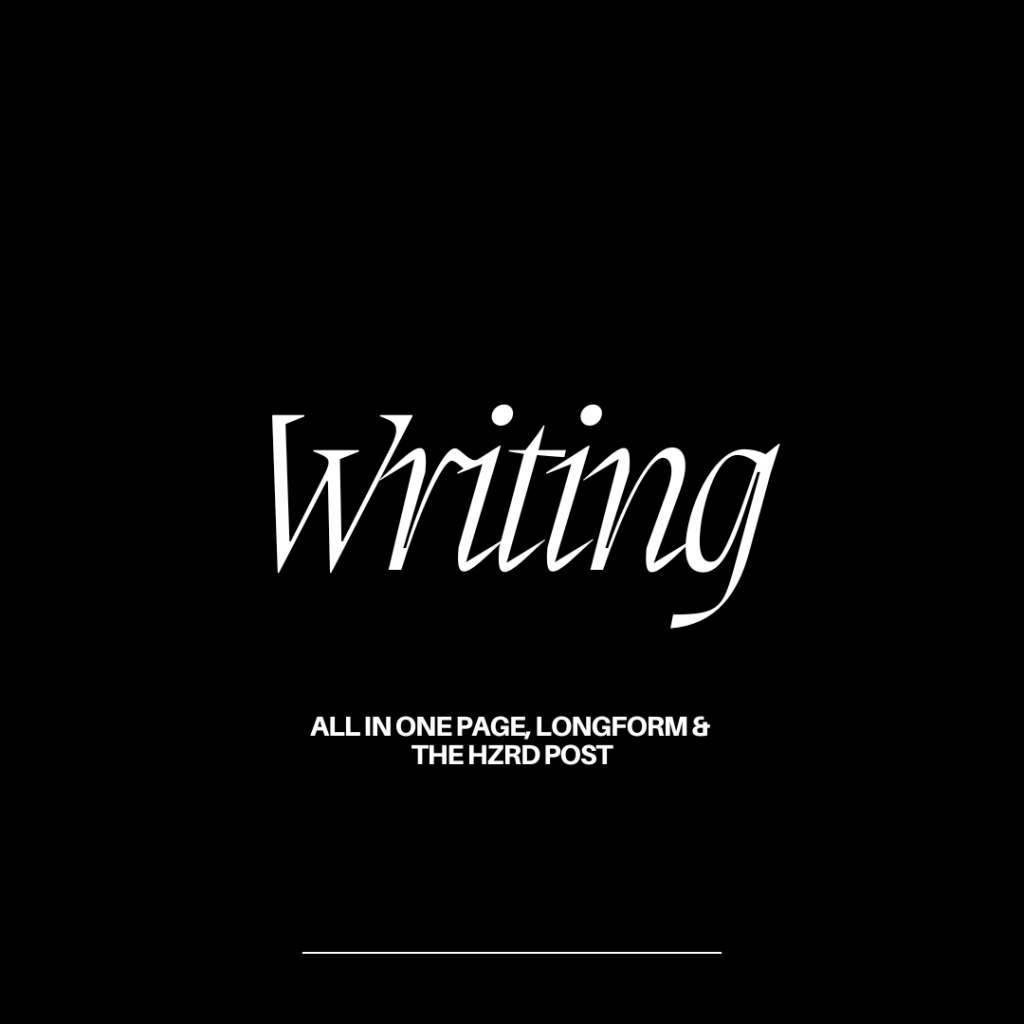 Headline photo that says "Writing"